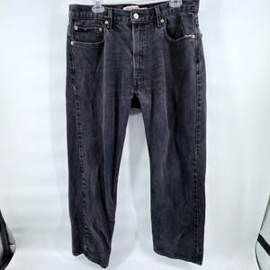 Levi's 505 Regular Fit Black Denim Jeans Mens W36 L30 Vintage Y2K 100% Cotton